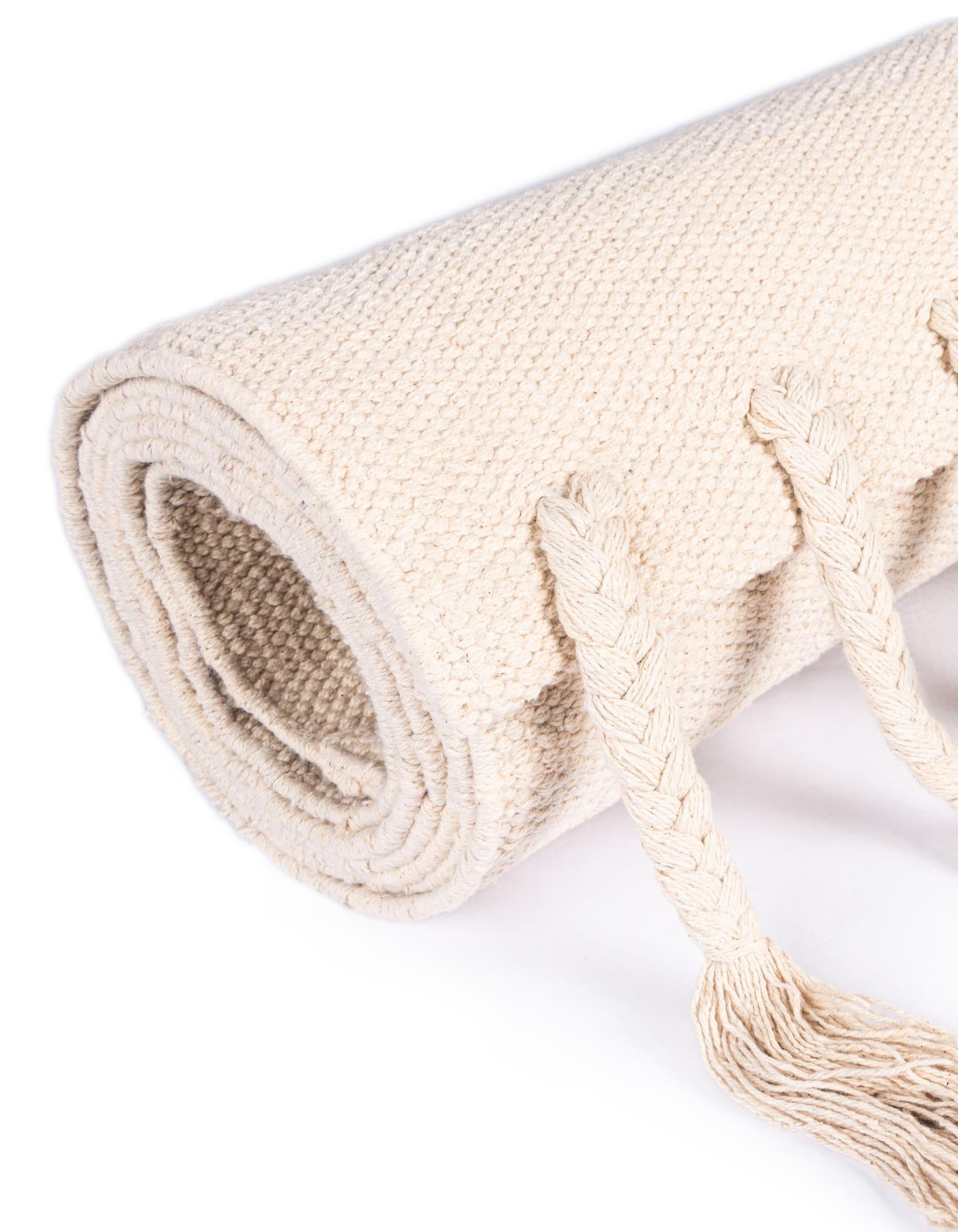 7' 1 x 7' 1 Hand Woven Chindi Cotton Square Rug