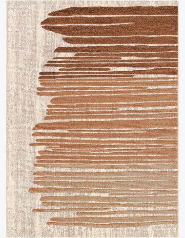 Beige Brown Easy-Clean Modern Indoor / Outdoor Rug