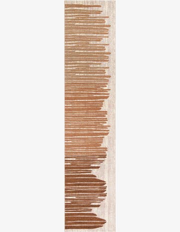 Beige Brown Easy-Clean Modern Indoor / Outdoor Runner Rug
