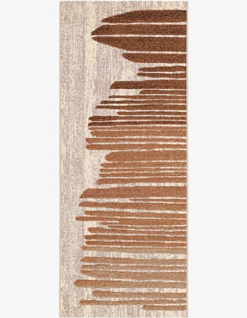 Beige Brown Easy-Clean Modern Indoor / Outdoor Runner Rug