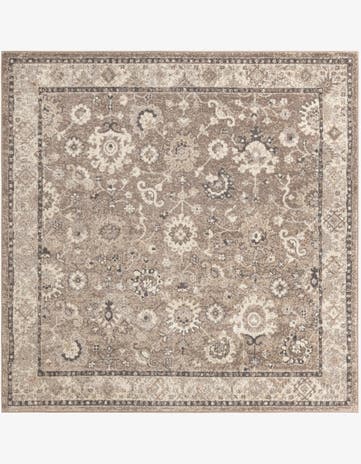 Beige Brown Madeline Square Rug