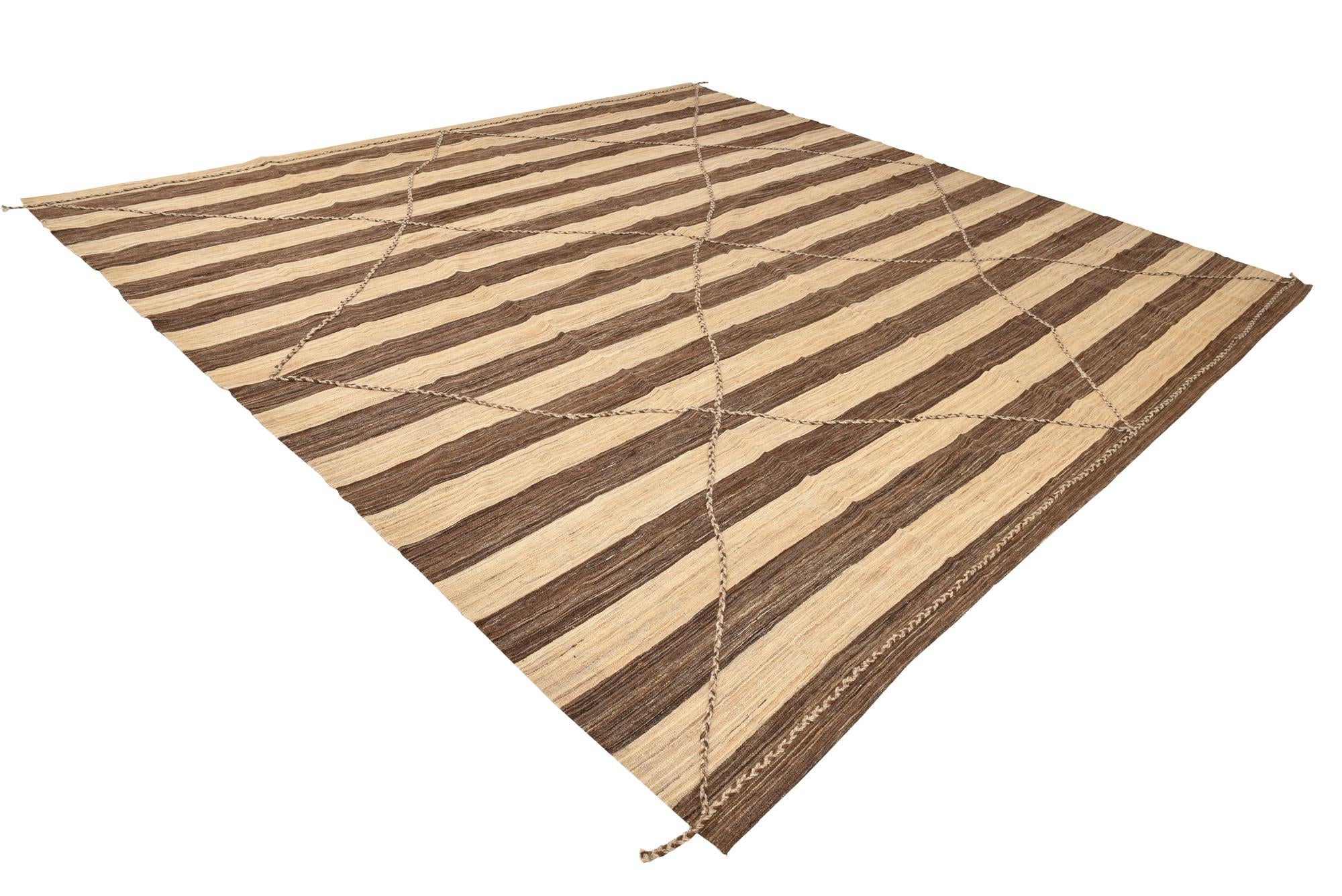 12' 9 x 13' 5 Hand Knotted Moroccan Wool Square Rug