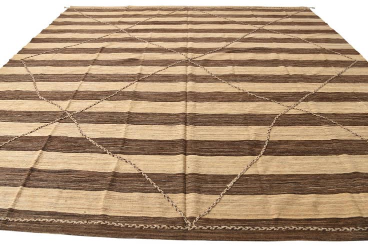 Detail image of 12' 9 x 13' 5 Hand Knotted Moroccan Wool Square Rug