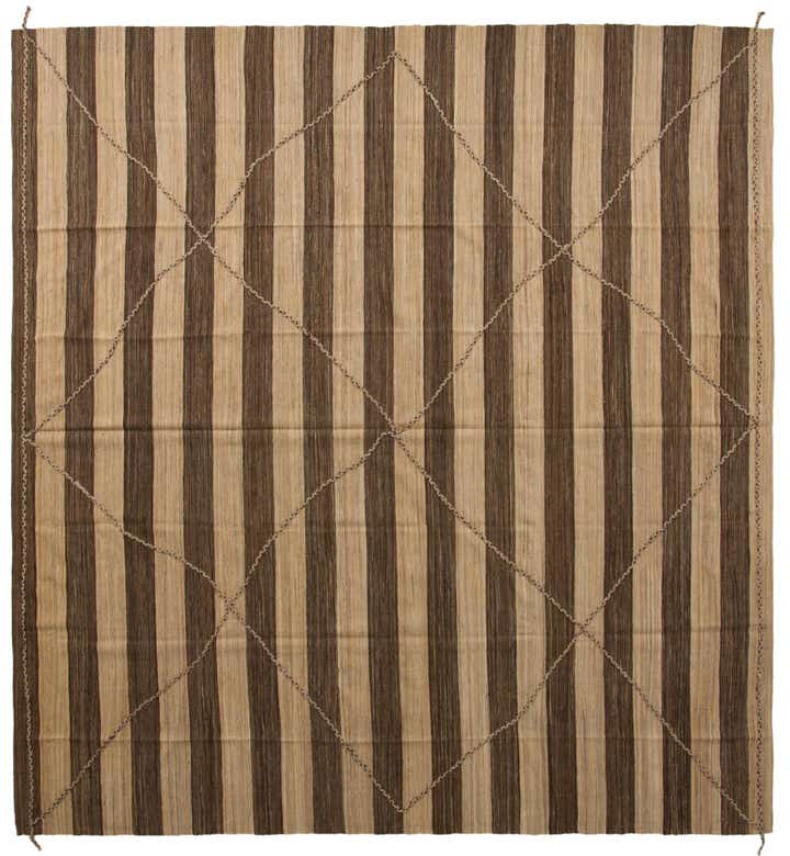 12' 9 x 13' 5 Hand Knotted Moroccan Wool Square Rug