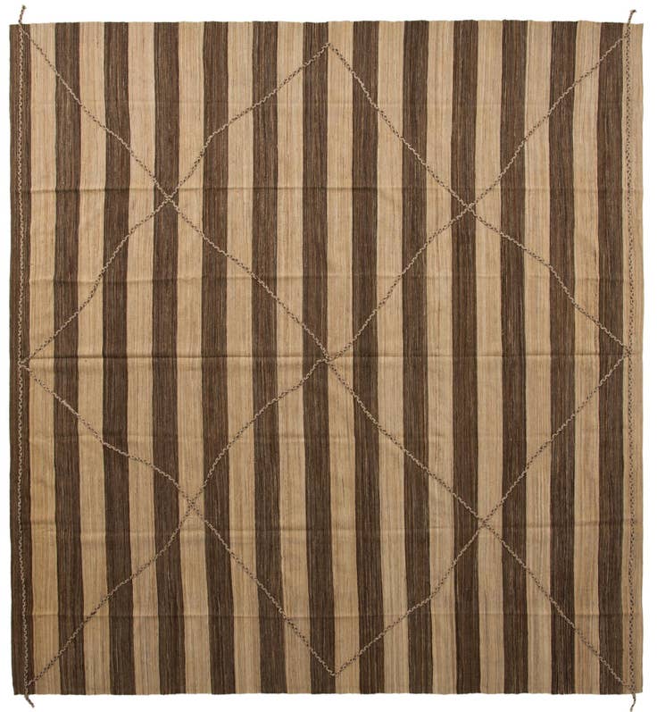 Detail image of 12' 9 x 13' 5 Hand Knotted Moroccan Wool Square Rug