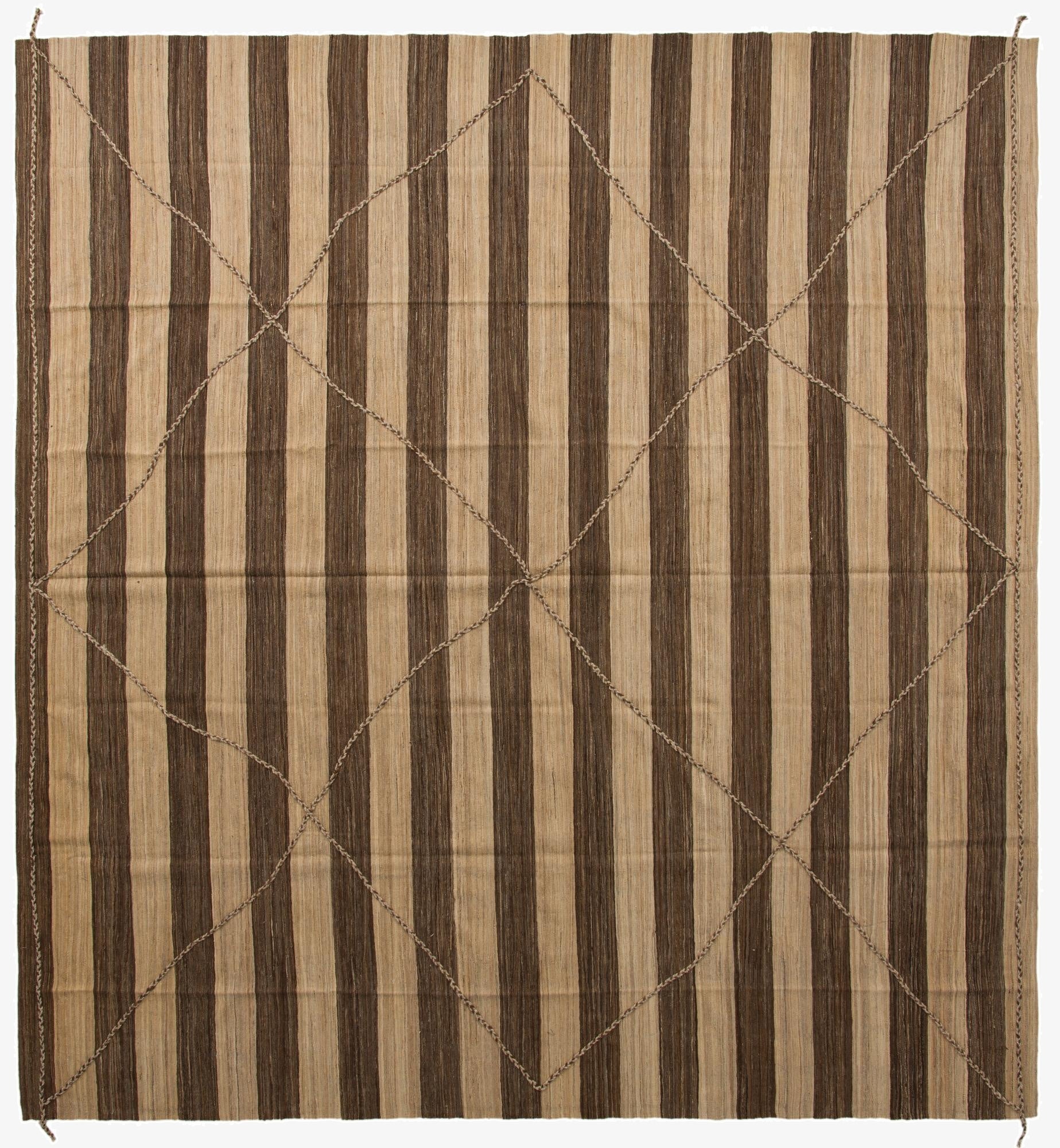 12' 9 x 13' 5  Hand Knotted Moroccan Wool Square Rug