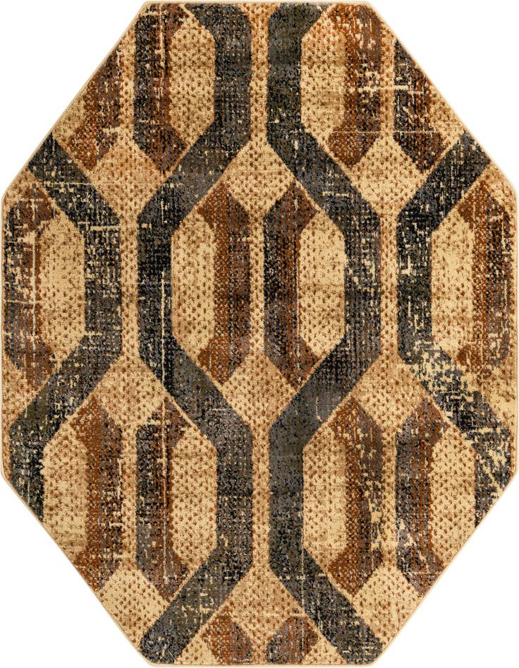 Detail image of 5' 3 x 5' 3 Saturn Octagon Rug