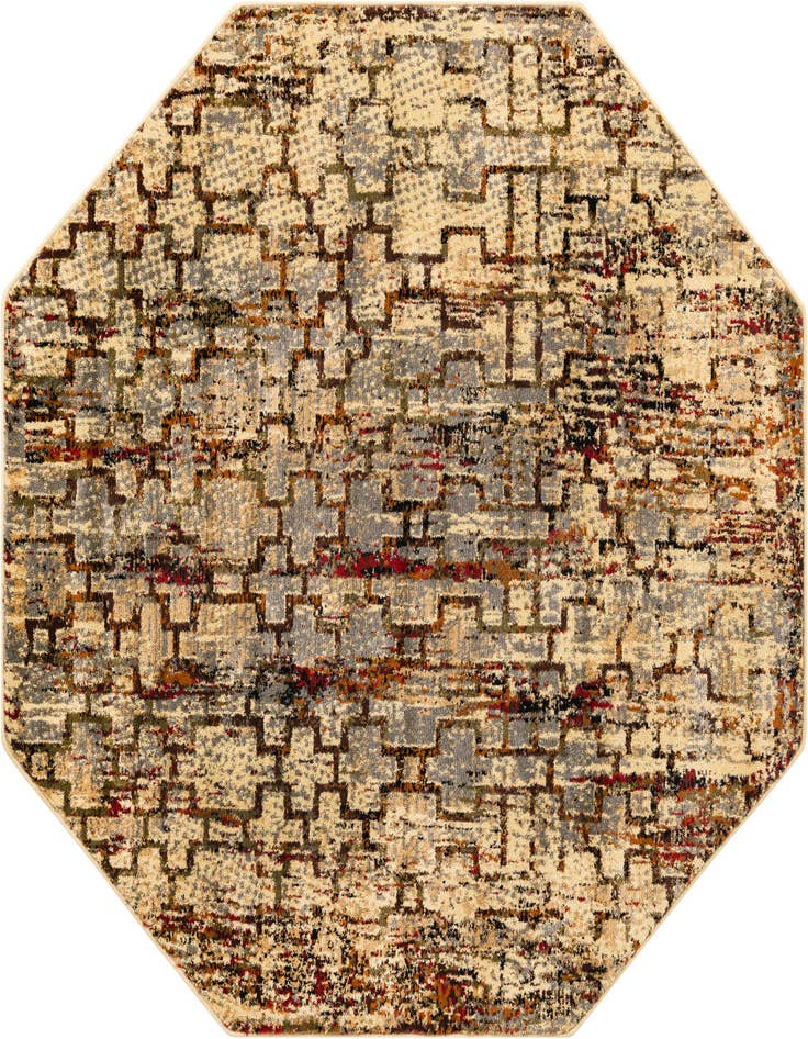 Detail image of 5' 3 x 5' 3 Saturn Octagon Rug