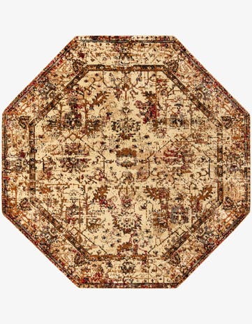 Beige Cream Saturn Octagon Rug