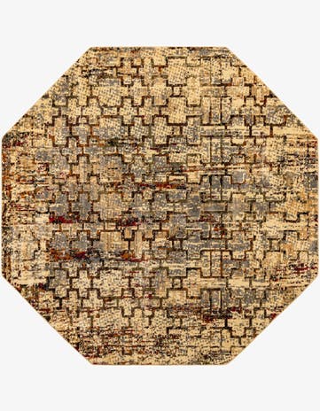 Beige Cream Saturn Octagon Rug