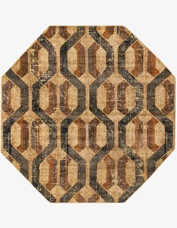 Beige Cream Saturn Octagon Rug