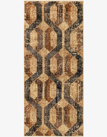 Beige Cream Saturn Runner Rug