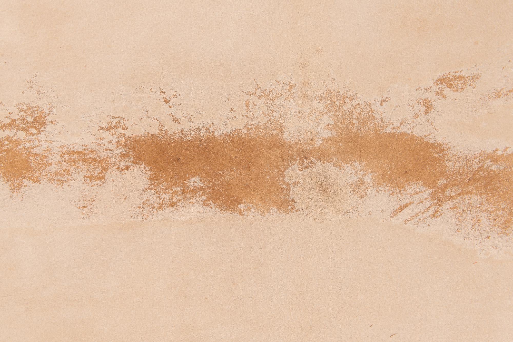 6' 5 x 7' Cowhide Leather Freeform Rug
