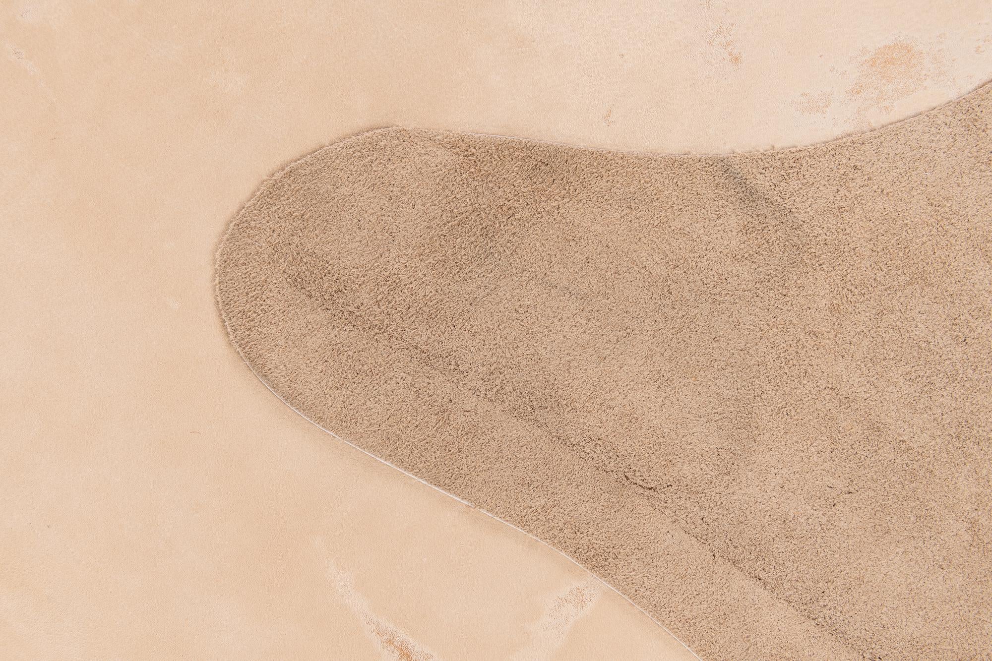 6' 5 x 7' Cowhide Leather Freeform Rug