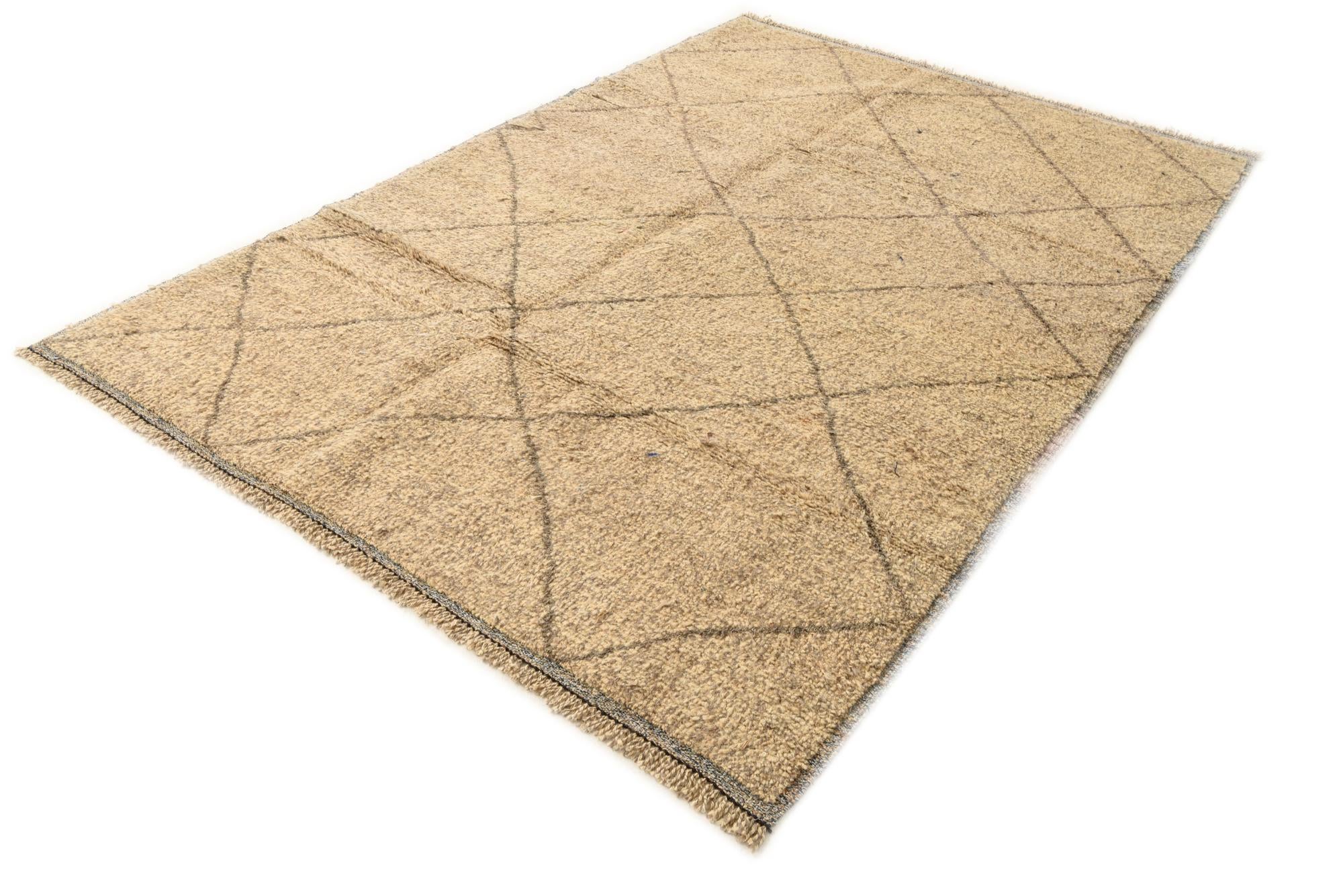 6' 2 x 9' 2 Hand Knotted Moroccan Wool Rug