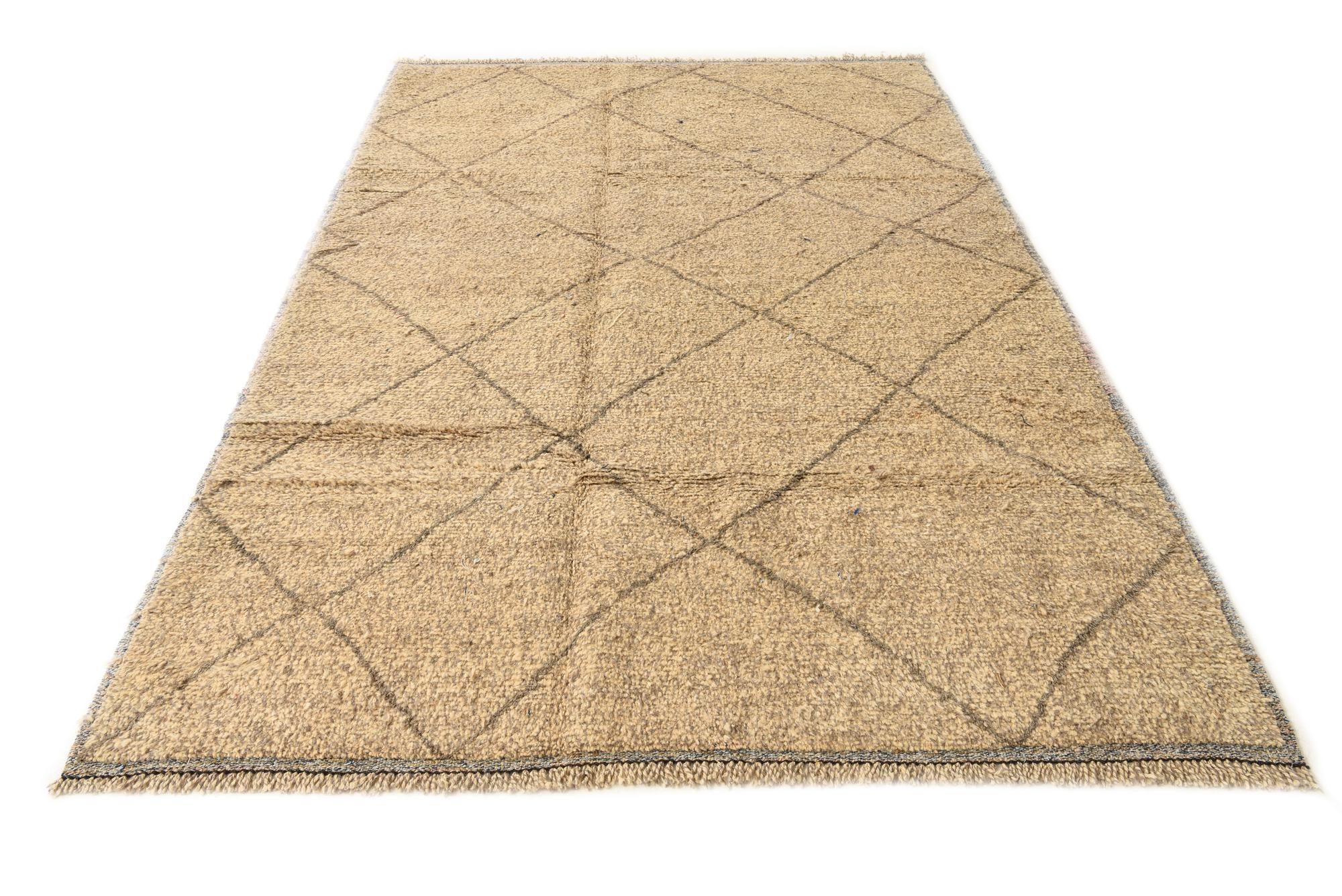 6' 2 x 9' 2 Hand Knotted Moroccan Wool Rug