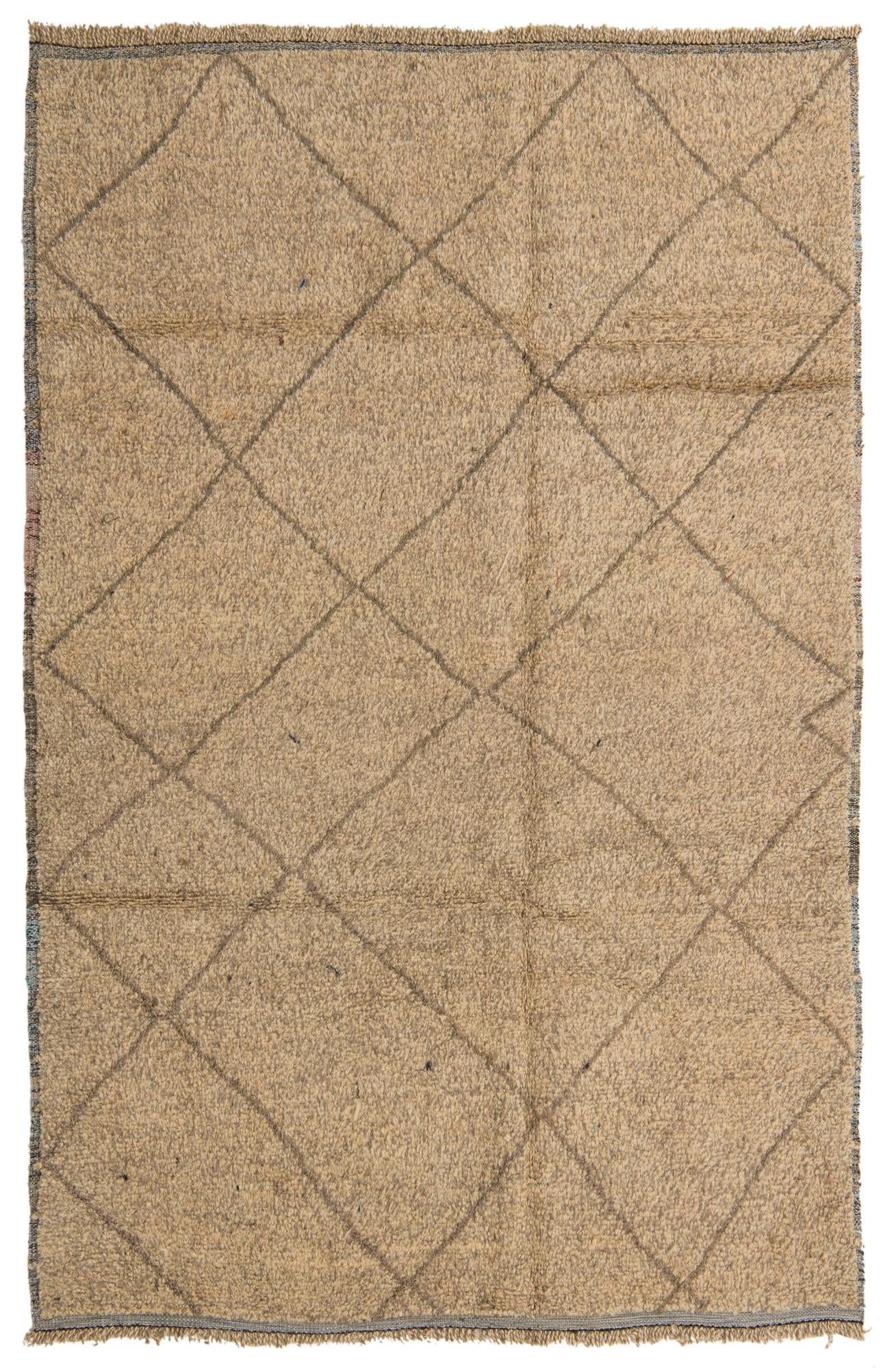6' 2 x 9' 2 Hand Knotted Moroccan Wool Rug