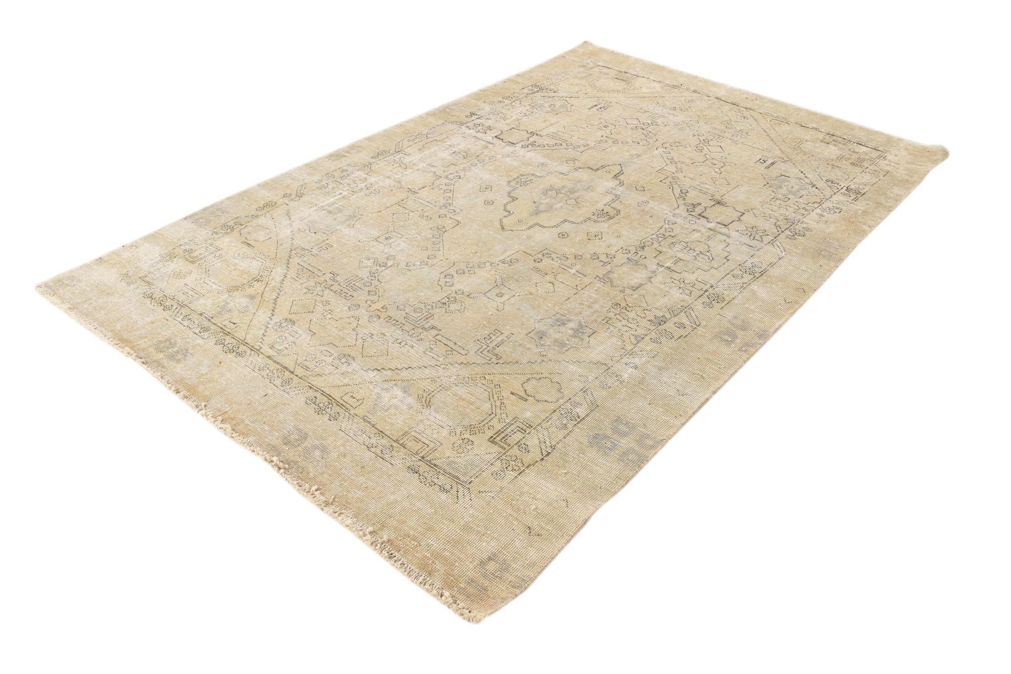 5' 6 x 8' 9 Hand Knotted Ultra Vintage Persian Wool Rug