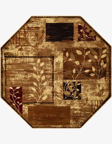 Beige Cafe Octagon Rug