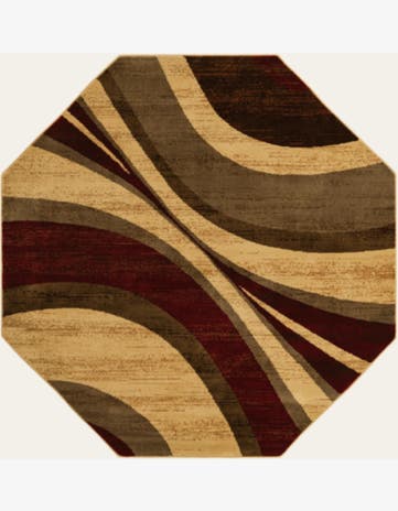 Beige Coffee Shop Octagon Rug