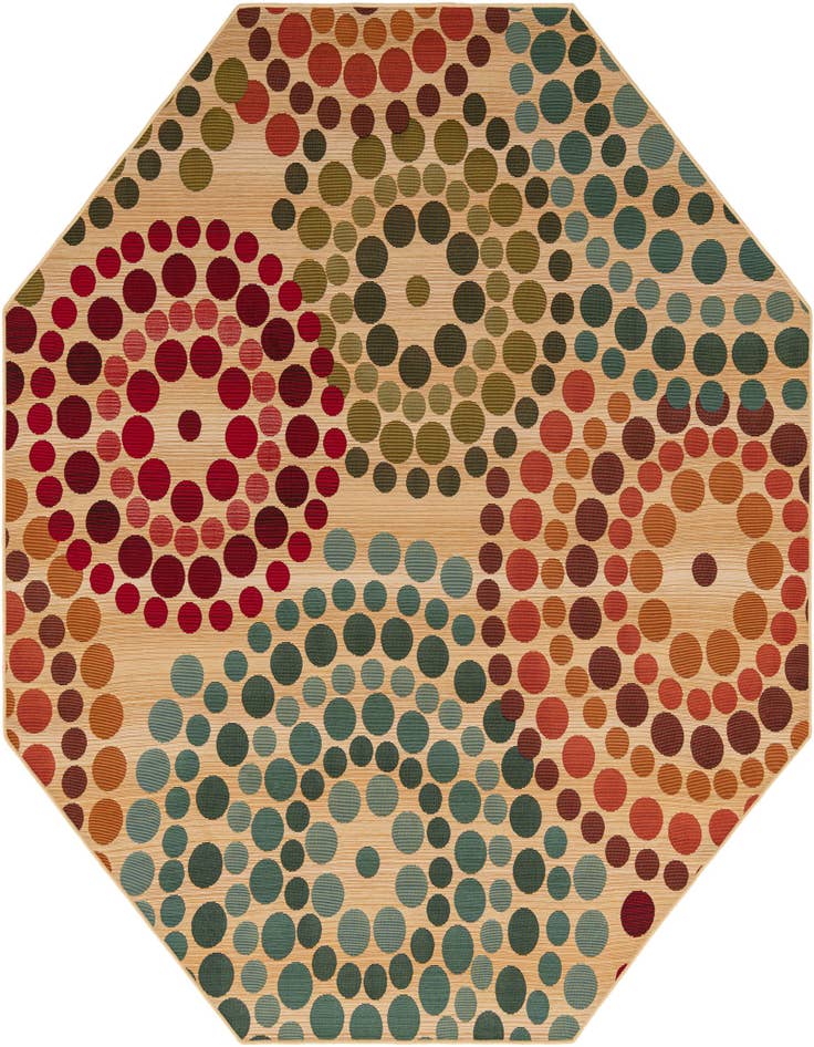 Detail image of 7' x 7' Easy-Clean Modern Indoor / Outdoor Octagon Rug