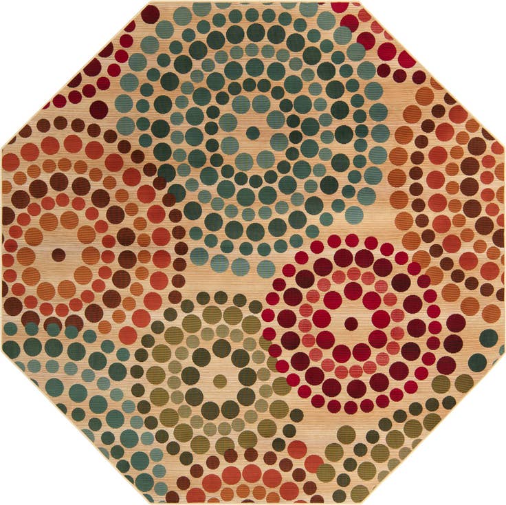 Detail image of 7' 10 x 7' 10 Easy-Clean Modern Indoor / Outdoor Octagon Rug