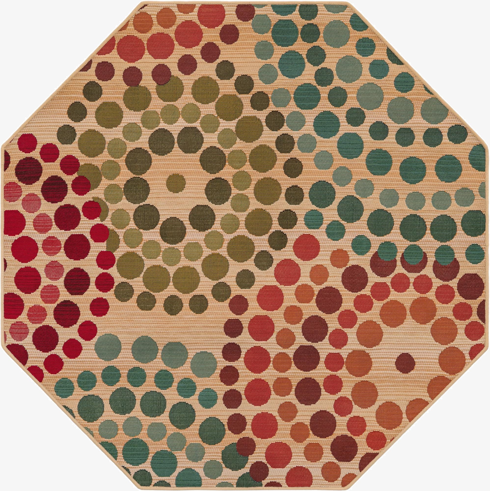 4' x 4'  Washable Modern Indoor / Outdoor Octagon Rug