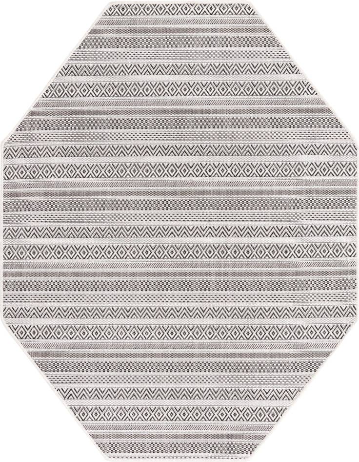 Detail image of 5' 3 x 5' 3 Easy-Clean Ribbon Indoor / Outdoor Octagon Rug