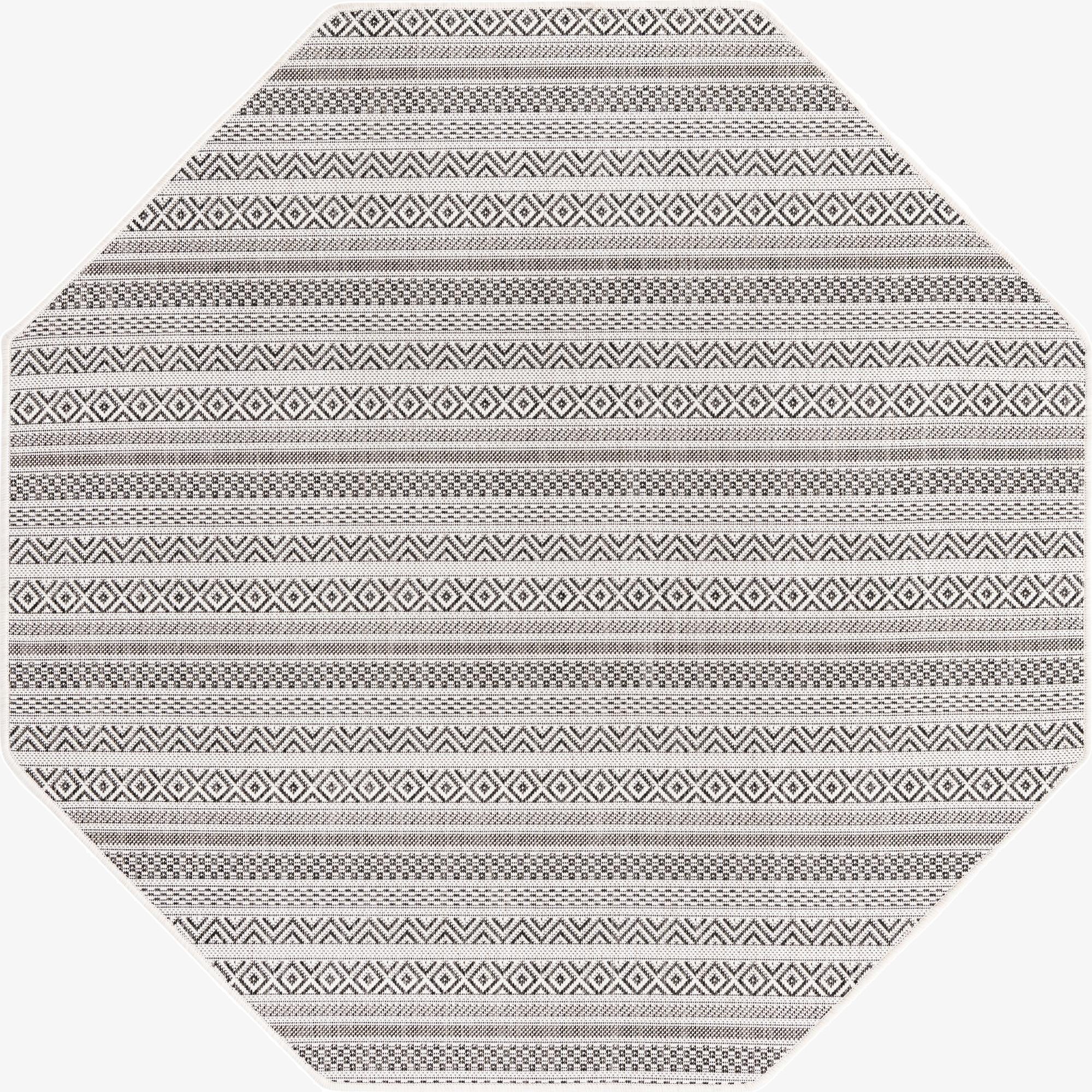 5' 3 x 5' 3 Washable Ribbon Indoor / Outdoor Octagon Rug