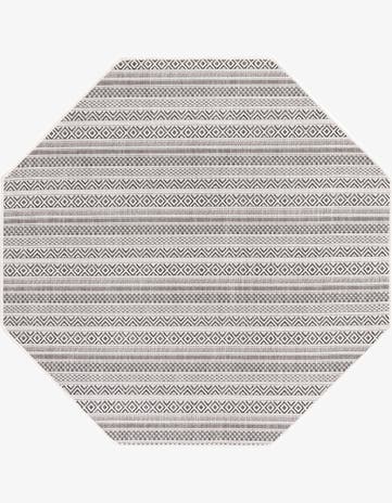 5' 3 x 5' 3 Easy-Clean Ribbon Indoor / Outdoor Octagon Rug