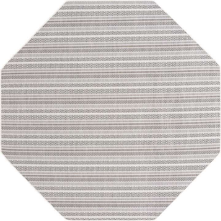 7' 10 x 7' 10 Easy-Clean Striped Indoor / Outdoor Octagon Rug