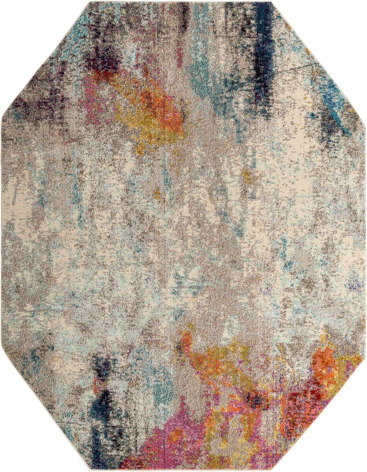 Detail image of 8' x 8' Washable Spectrum Octagon Rug