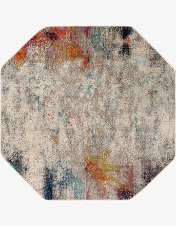 Beige Washable Spectrum Octagon Rug