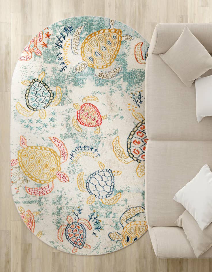 Detail image of 5' x 8' Washable Amalfi Oval Rug