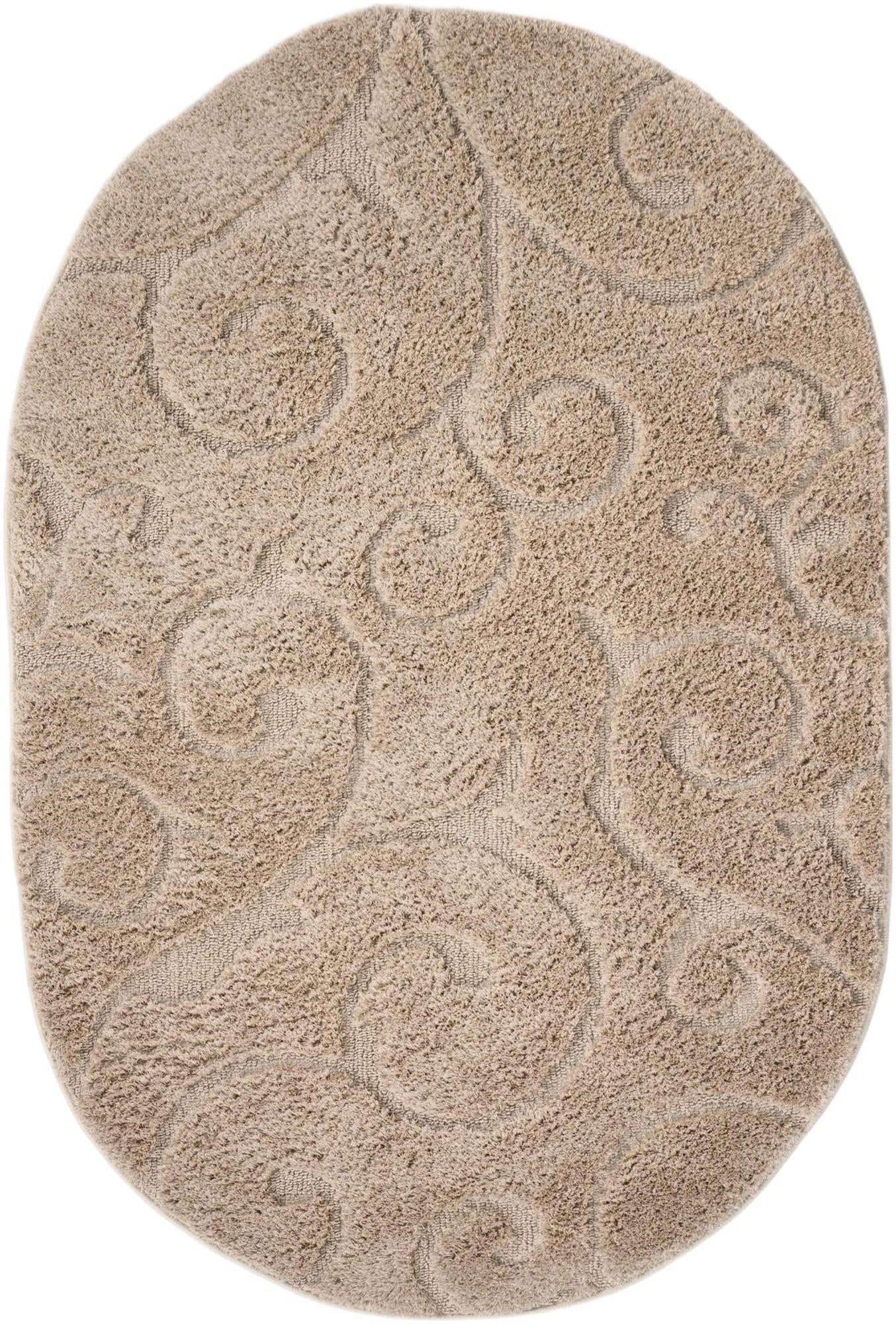 4' x 6' Botanical Shag Oval Rug