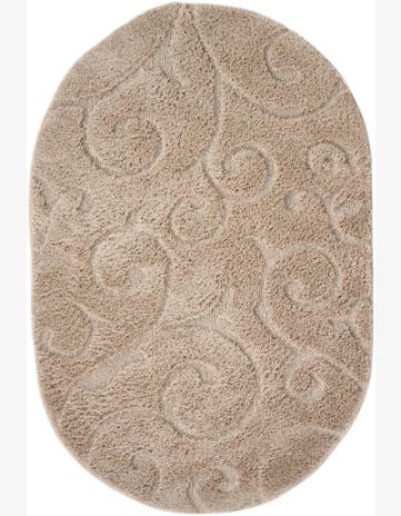 4' x 6' Botanical Shag Oval Rug