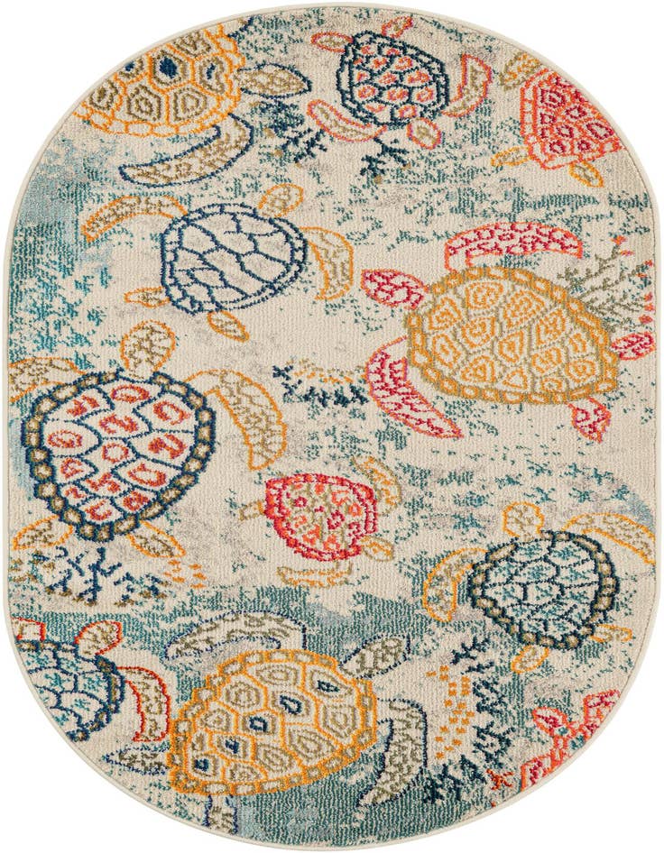 Detail image of 3' 3 x 5' 3 Washable Capri Oval Rug
