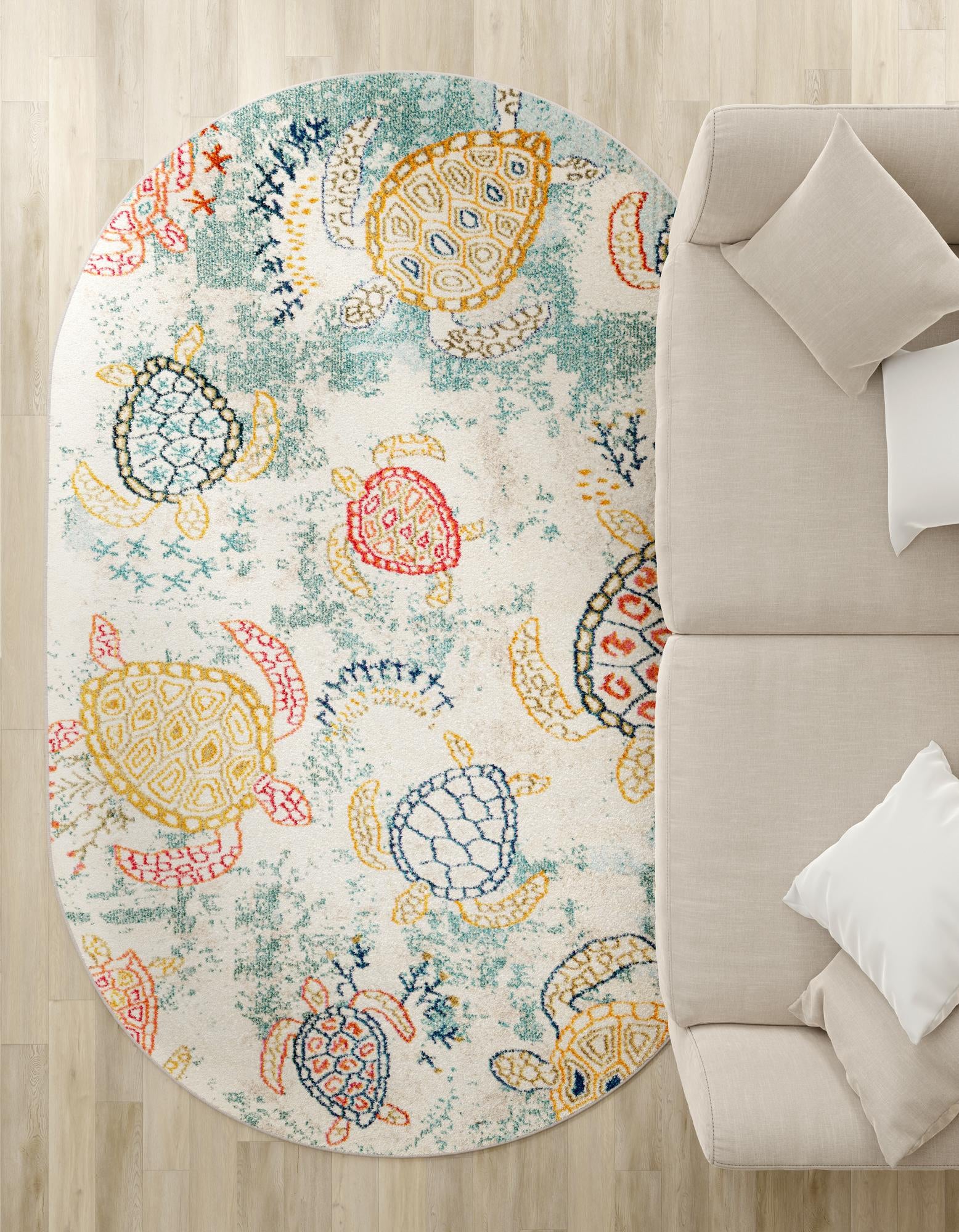 7' 10 x 10' Washable capri Oval Rug