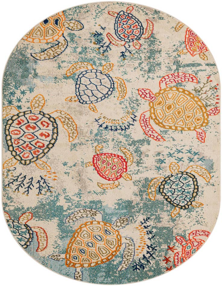 Detail image of 5' x 8' Washable Capri Oval Rug