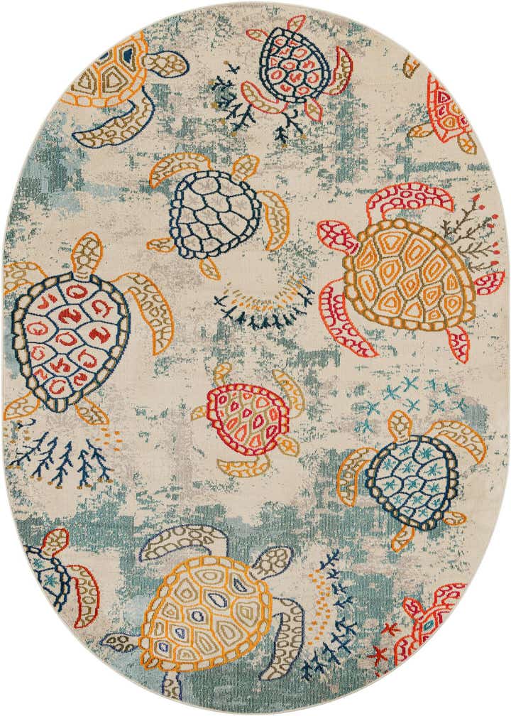 7' 10 x 10' Washable capri Oval Rug