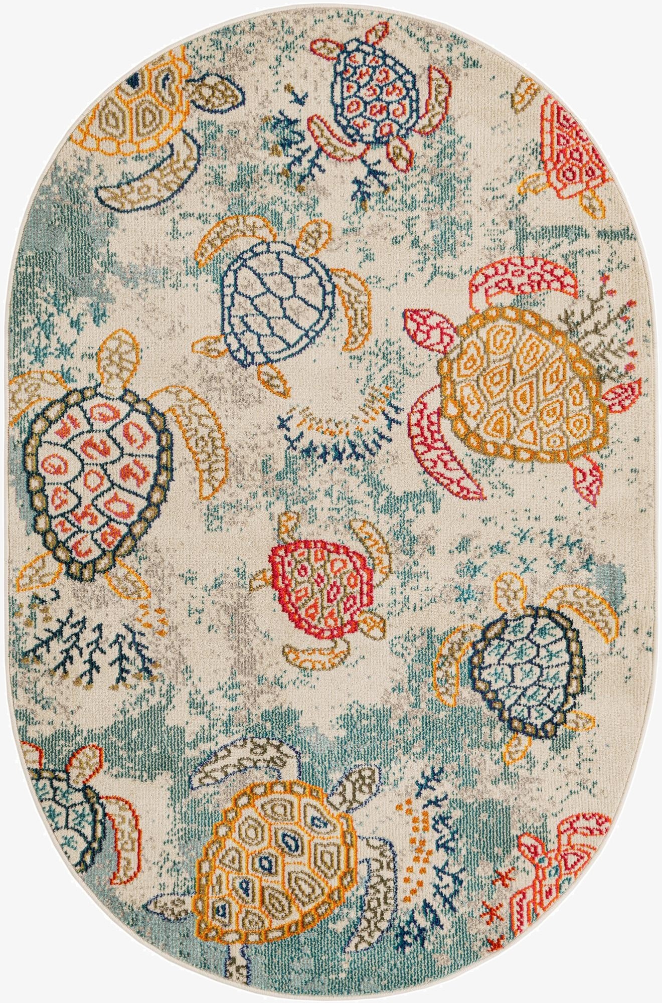 4' 1 x 6' 1  Washable Capri Oval Rug