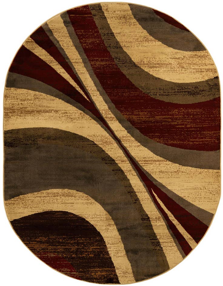 Detail image of 6' 1 x 9' Coffee Shop Oval Rug