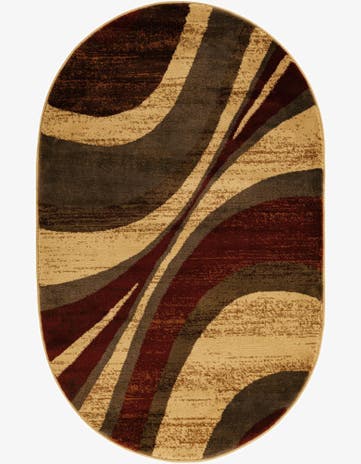 3' 1 x 5' 3 Coffee Shop Oval Rug