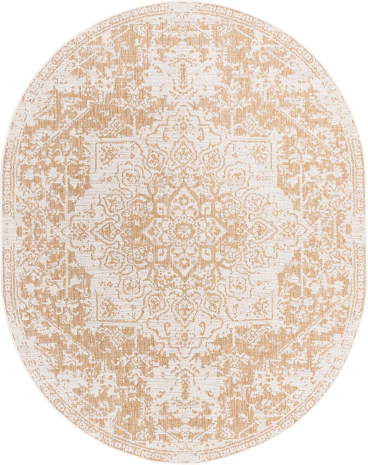Detail image of 7' 10 x 10' Easy-Clean Jill Zarin Dubai Indoor / Outdoor Oval Rug