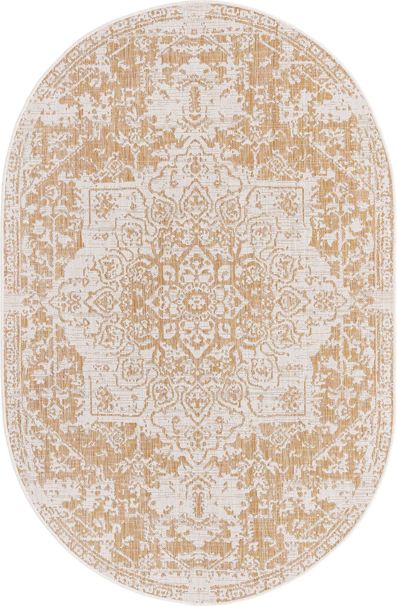 5' 3 x 8' Easy-Clean Jill Zarin Dubai Indoor / Outdoor Oval Rug