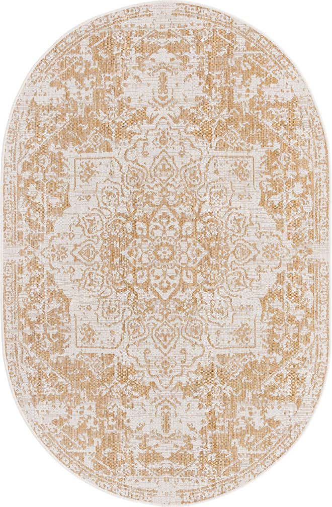 5' 3 x 8' Easy-Clean Jill Zarin Dubai Indoor / Outdoor Oval Rug