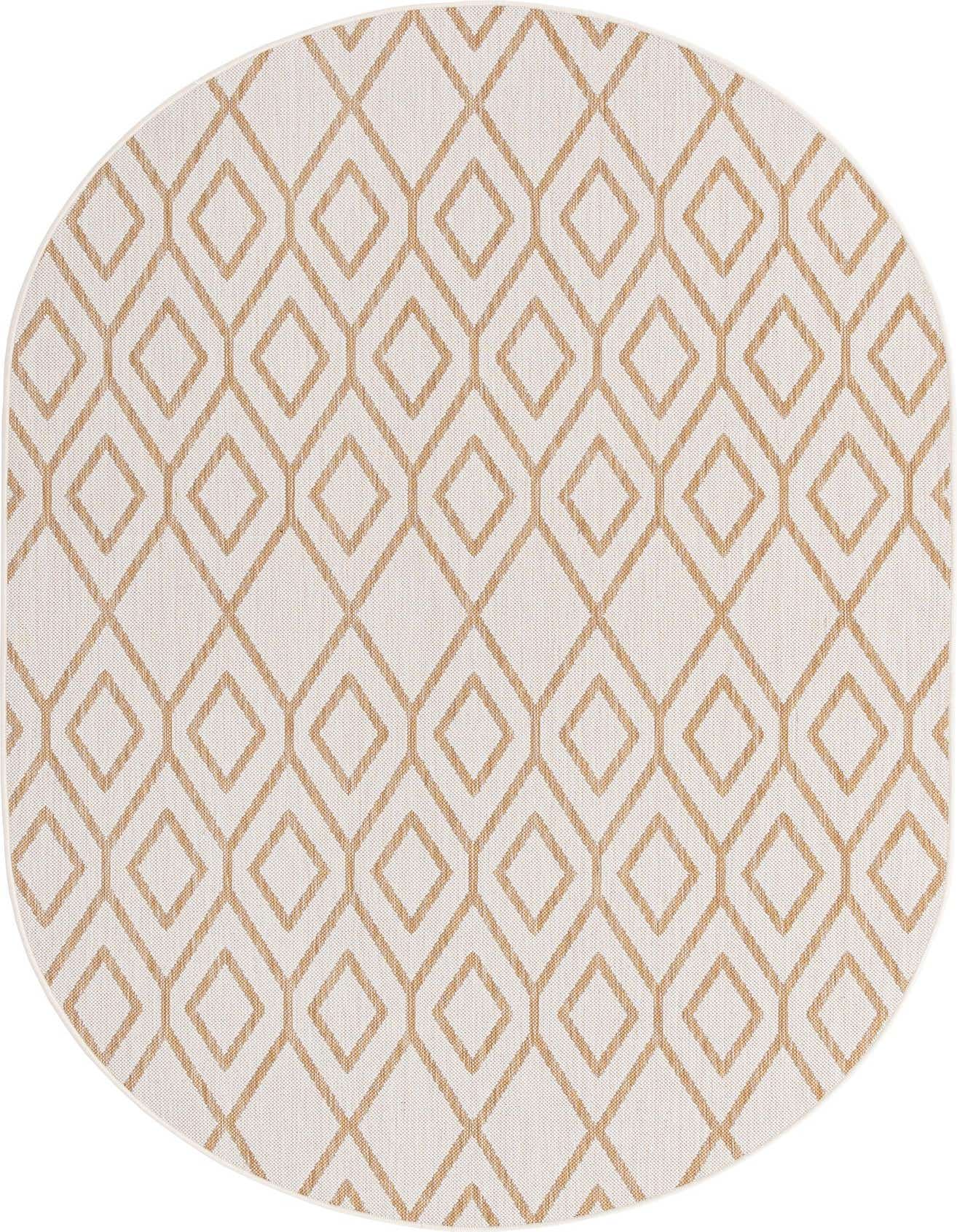 5' 3 x 8' Easy-Clean Jill Zarin Turks and Caicos Indoor / Outdoor Oval Rug