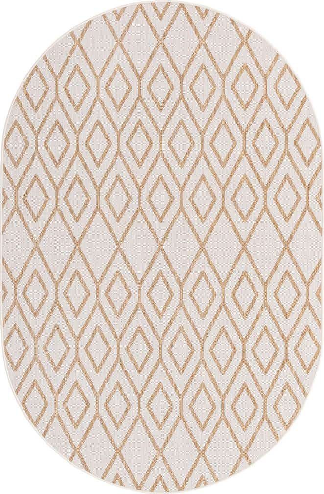 5' 3 x 8' Easy-Clean Jill Zarin Turks and Caicos Indoor / Outdoor Oval Rug