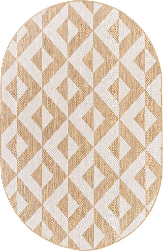 5' 3 x 8' Easy-Clean Jill Zarin Napa Indoor / Outdoor Oval Rug