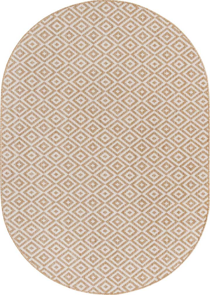 5' 3 x 8' Easy-Clean Jill Zarin Costa Rica Indoor / Outdoor Oval Rug